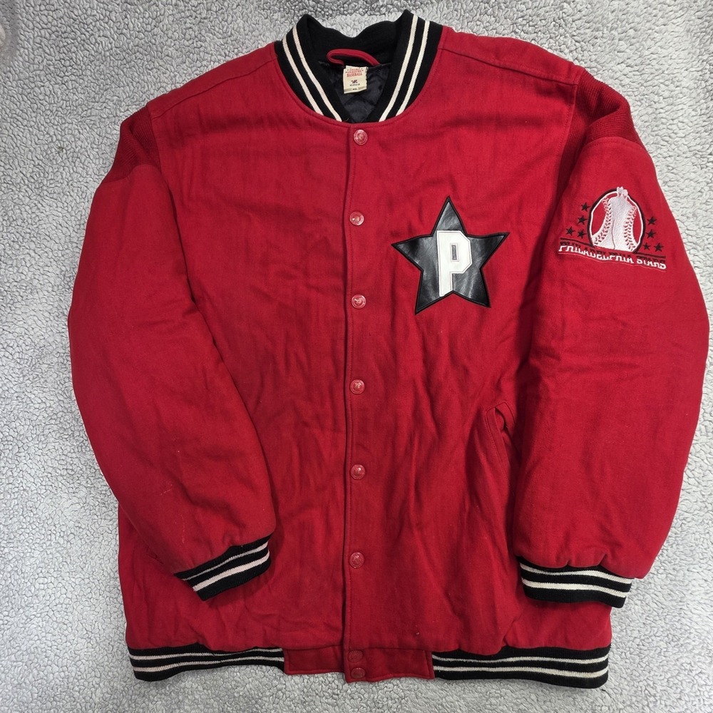 Negro League Philadelphia Stars Wool Body‎ Red  Jacket 4XL Quilt Lined Headgear